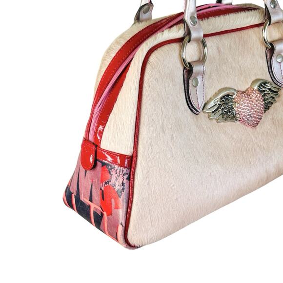 Bridget Shuster Y2k Leather Satchel Bag Rhinestone Coquette Western Retro Chic - Picture 5 of 14